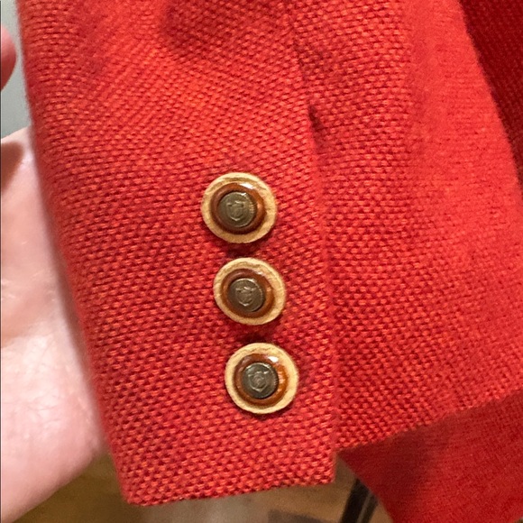 Talbots sz 14P wool, cashmere, and angora blend burnt orange blazer - Picture 6 of 9